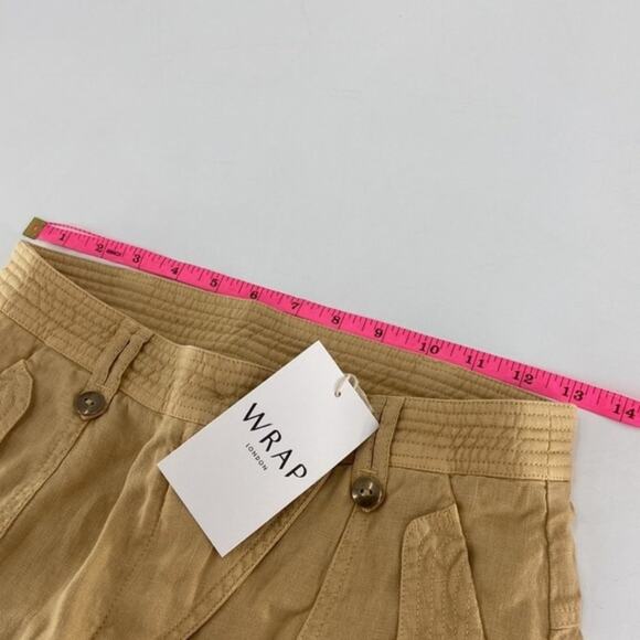 Wrap London Women's Golden Sand High-waisted Flap-pocket Shorts Size 4 - Picture 10 of 16